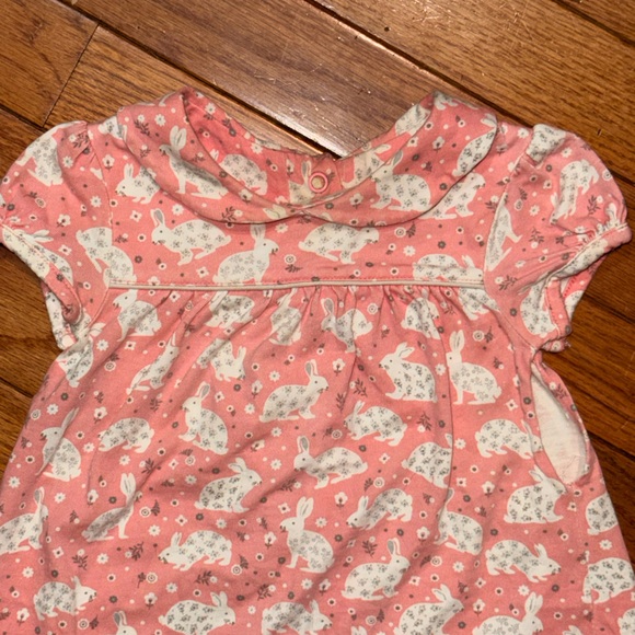 Baby Boden Coral and Cream Animal Print Dress - Picture 2 of 7